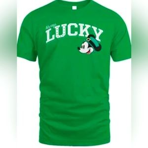 Host Pick! Disney Mickey Mouse child’s small T-shirt “Always Lucky” graphic